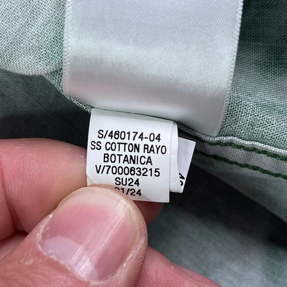 NEW Banana Republic Shirt Mens Medium Green Tie Dye Botanica Camp Loop Collar